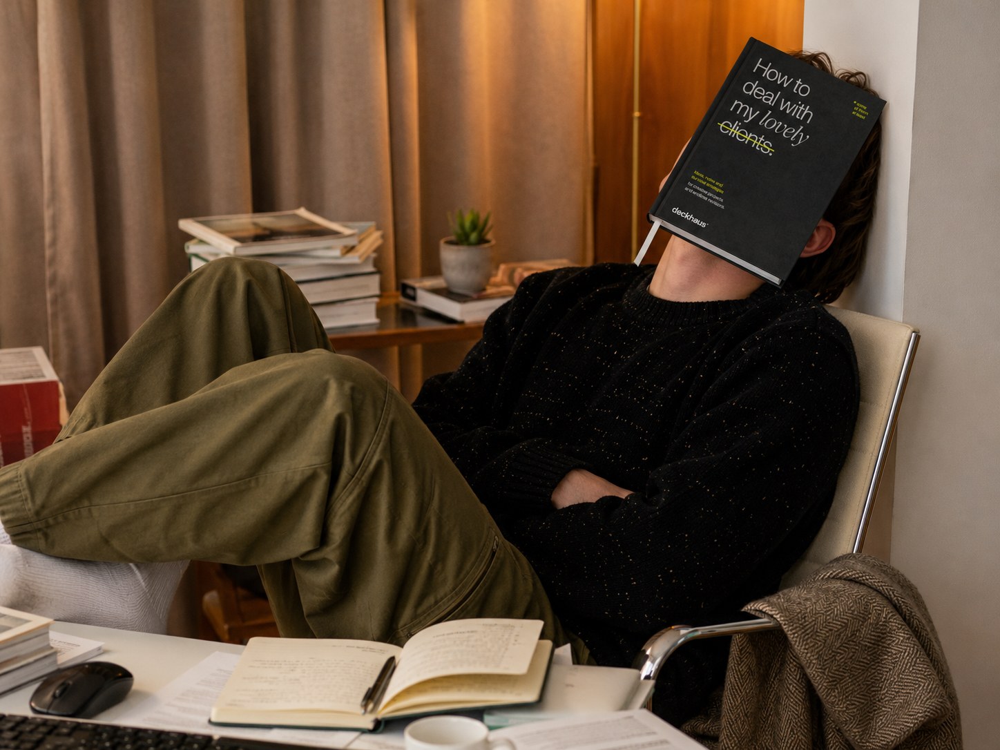 A designer, resting
