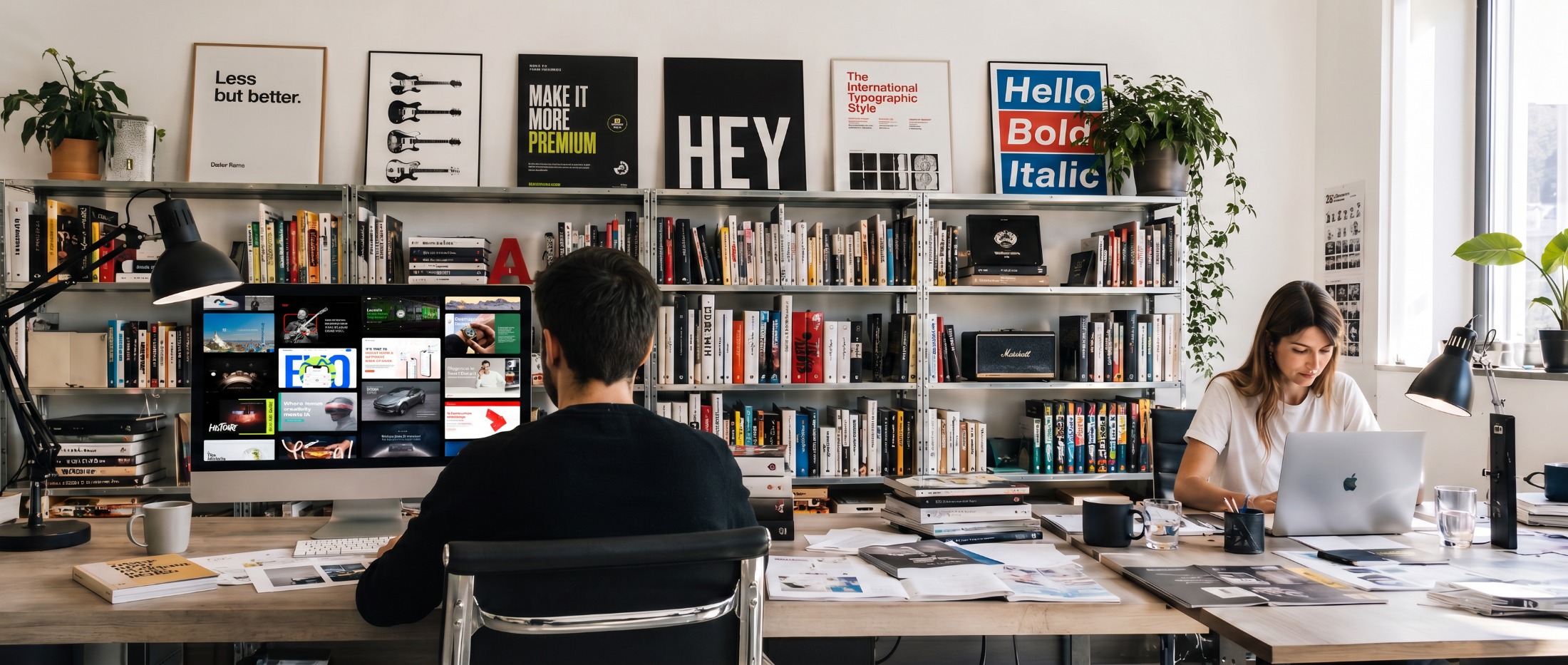 Inside the Deckhaus studio — Swiss design references, books and work in progress