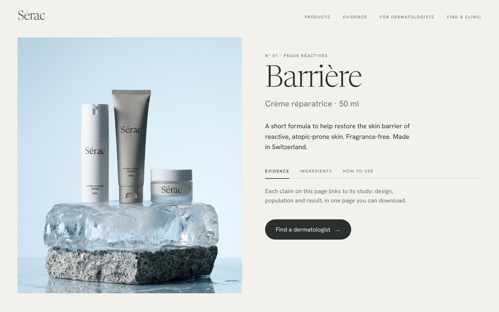 Sérac — Product pages