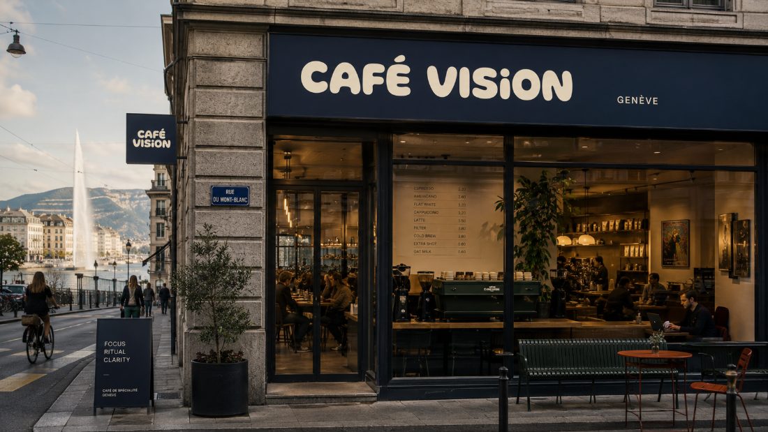 Café Vision façade signage