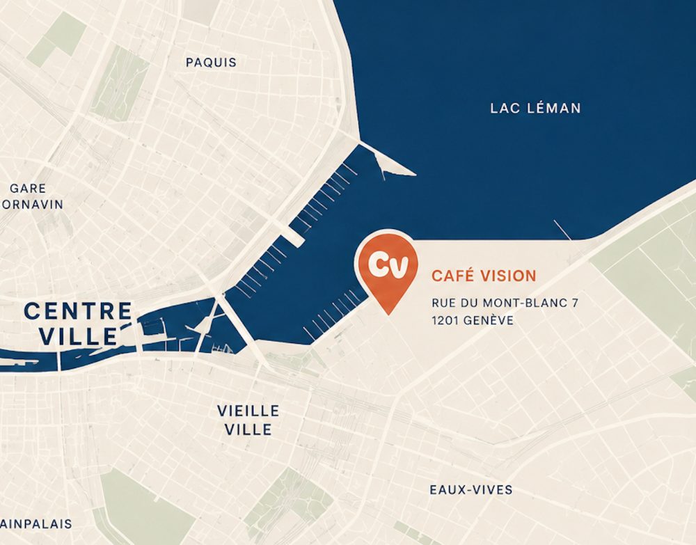 Wayfinding card with the café location