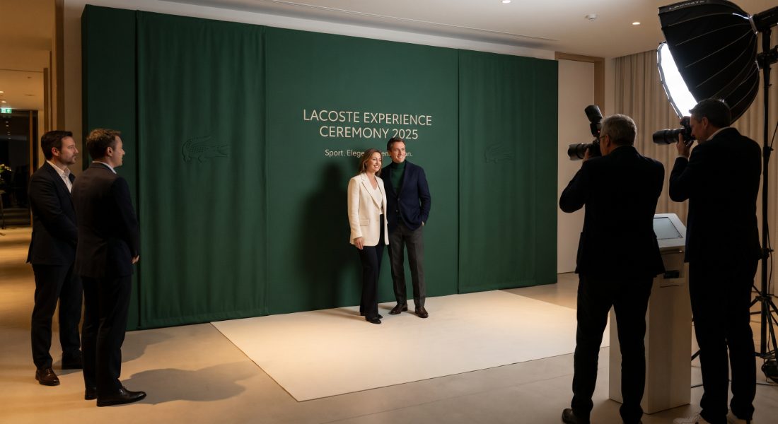 Photocall backdrop at the ceremony